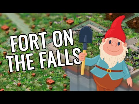 Fort on the Waterfall - Dwarf Fortress Stonesense