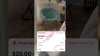Ersa Ivory Moon Chair with Gold Frame - Perfect for Dorms &amp; Bedrooms