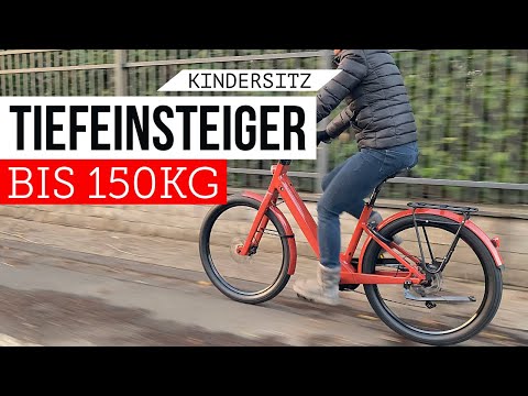Extravaganter Tiefeinsteiger : Moustache LUNDI Bosch Pedelec 150kg ebike f. Kindersitz mit MIK