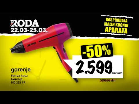 Rasprodaja malih kućnih aparata u Rodi 22.03 - 25.03.2018.
