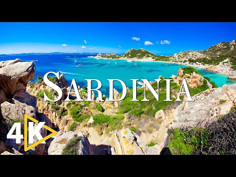 FLYING OVER SARDINIA (4K UHD) - Relaxing Music Along With Beautiful Nature Video