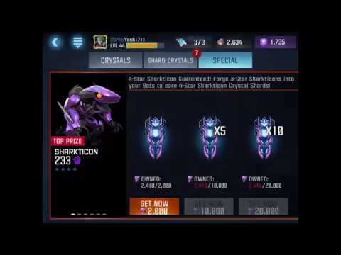 Transformers: forged to fight gameplay #13 | 2nd 4* sharkticon crystal opening.