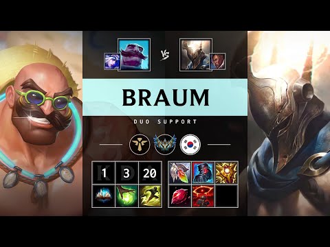 Braum Support vs Pantheon - KR Challenger Patch 25.21