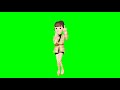 3D Animation Girl Dance Green Screen