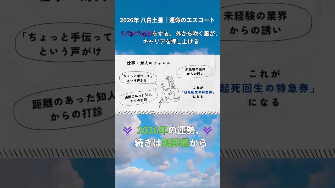 2026年 八白土星｜「検討します」はNG？仕事運を爆発させる鍵【仕事運②】 #占い #今日から開運 #2026年運勢