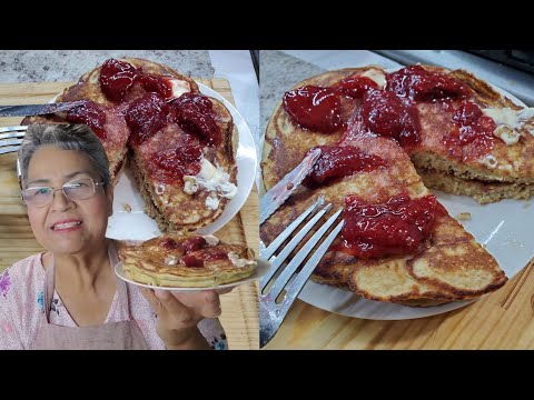 Receta Hotcakes de avena y plátano 🍌🍓| Cocina tutuli