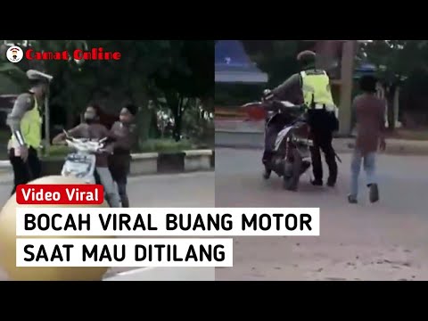 Viral Bocah di Tapin Ngamuk Buang Motor Saat Ditilang Polisi
