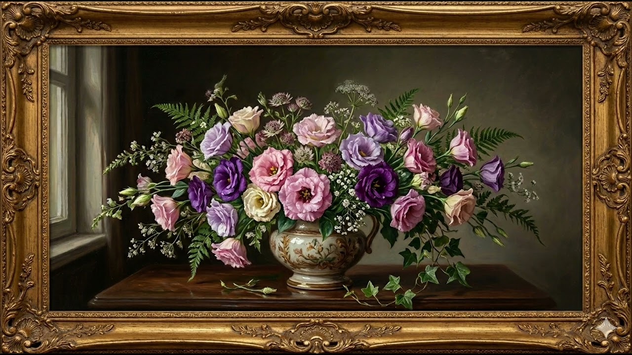 Floral Still Life Painting Wallpaper 🌸 | Vintage Art Gallery Background 4K Relaxing Aesthetic