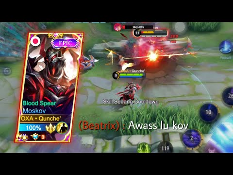 MOSKOV VS BEATRIX !! CARA MELAWAN BEATRIX DI GOLD LANE PAKAI MOSKOV | GAMEPLAY MOSKOV TERBARU MLBB