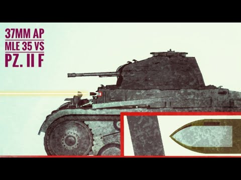 Renault R. 35 vs Pz. II Ausf F | 37mm AP Mle 35 | Armor Penetration Simulation