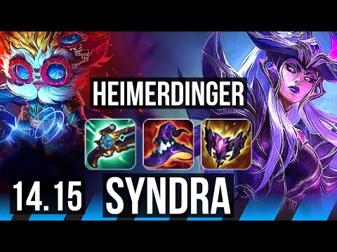 HEIMERDINGER vs SYNDRA (MID) | 6/2/7, 700+ games | EUW Master | 14.15