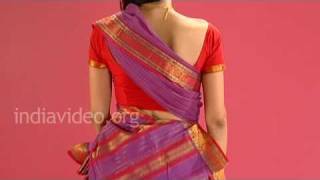 How to wear a chettinad saree in Tamil pinkosu style