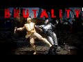MK11 Scorpion Holy Fire All Brutalities Fatalities Friendship Fatal Blow Ending