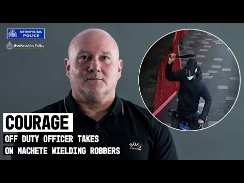 Never off duty | Heroic officer courageously intervenes to take on machete wielding robbers