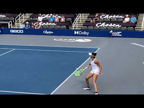 Jennifer Brady serving, forehand, backhand and footwork