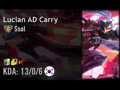 Lucian AD Carry vs Ashe - Ssol - KR Challenger Patch 6.7
