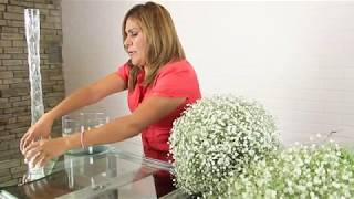 DIY / CHICA LATINA / MANUALIDADES - ARREGLO DE MESA CON FLORES BABY BRENT PARA NOVIA O QUINCEAÑERA