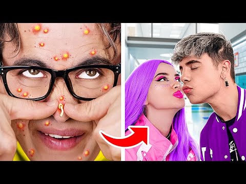 RELOOKING Extrême d'INTELLO en GARÇON POPULAIRE par une Fan de K-POP Dans Un Ascenseur Secret