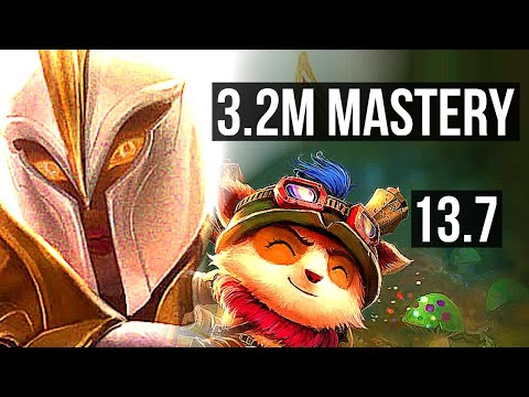 KAYLE vs TEEMO (TOP) | 3.2M mastery, 900+ games, 5/1/1 | KR Master | 13.7