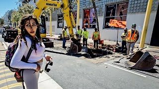 𝗗𝗔𝗜𝗦𝗬 𝗔𝗡𝗗 𝗧𝗛𝗘 𝗛𝗔𝗥𝗗 𝗛𝗔𝗧𝗦: Venice Healer Shares Moment with Construction Crew in Downtown Santa Monica