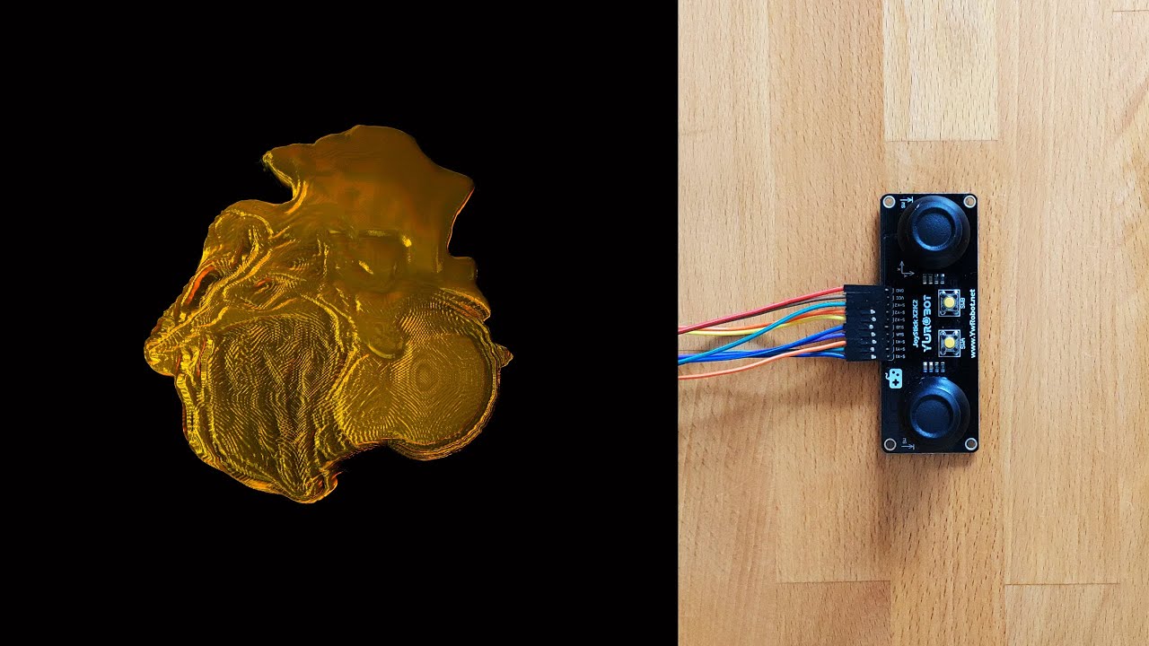 TouchDesigner & Arduino - Interactive liquid emitter controlled by joystick module