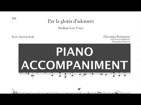 Per la gloria d'adorarvi (G. Bononcini) - D Major Piano Accompaniment - Karaoke