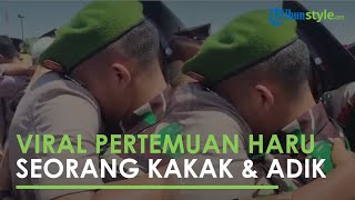 Pertemuan Haru Anggota TNI Mencari Adiknya dalam Pelantikan Polri, Mata Berkaca-kaca saat Berpelukan