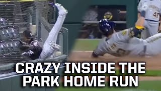 Yelich ties the game with an inside the park HR after Eloy falls into the netting, a breakdown