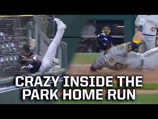 Yelich ties the game with an inside the park HR after Eloy falls into the netting, a breakdown