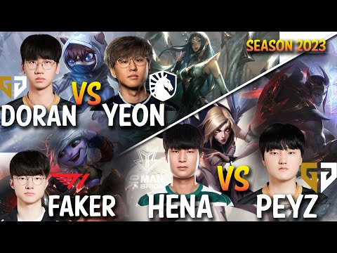 GEN Doran VS TL Yeon | T1 Faker TRISTANA Mid | BRO Hena vs GEN Peyz - Patch 13.18 KR Ranked
