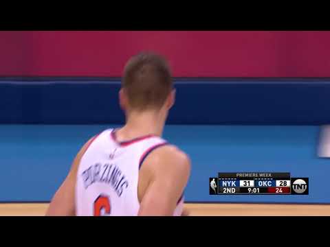 Kristaps Porzingis Highlights vs Thunder || NBA || Thu, Oct 19, 2017