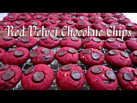 Red Velvet Crunchy Chocolate Chip Cookies | Red Velvet Chocolate Chip | Raya Cookies | Rahiza Dorah