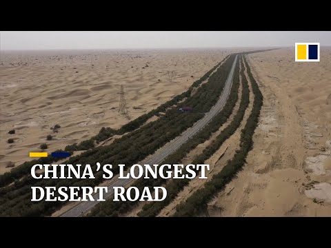 How China’s longest desert road in Xinjiang was opened up to traffic