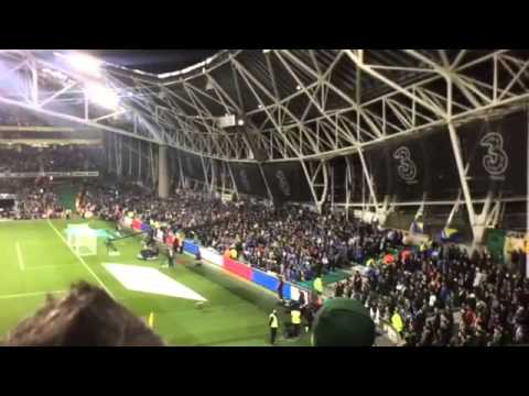 Bosnian fans breaking moment of silence