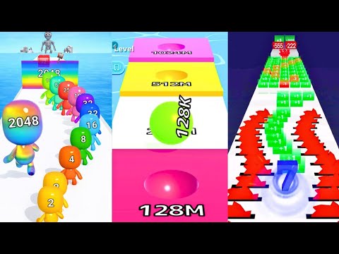 Ball Run Infinity vs Man Runner 2048 vs Number Running | High Score Gameplay