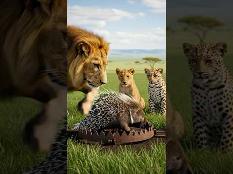 Will the lion mess with the porcupine...and survive the deadly spike trap? 🦁🦔