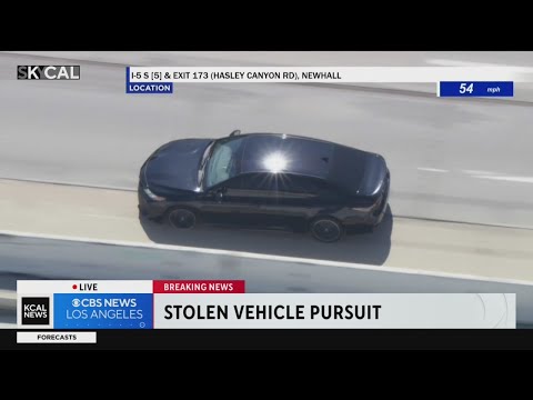 California Highway Patrol chasing a stolen vehicle from Bakersfield
