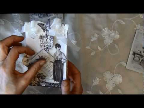 Sizzix pup`n cuts card with Pion Design, Almas sewing room Papers