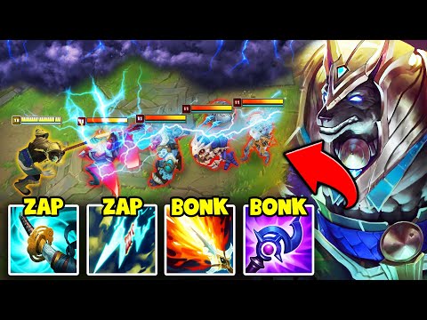 I TURNED NASUS INTO THE GOD OF THUNDER! (EVERY Q ZAPS 100% OF THEIR HP)
