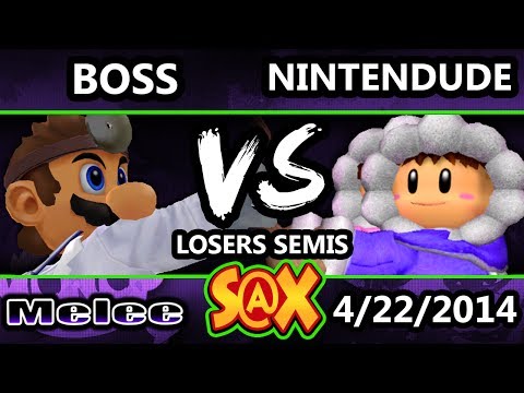 S@X Weekly - Nintendude (Ice Climbers) Vs. Boss (Mario, Doc) SSBM Losers Semis - Melee