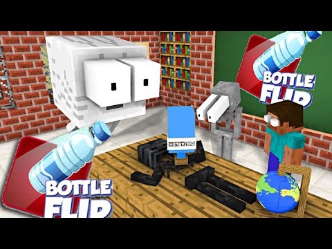 Monster school epic water bottle flip challenge