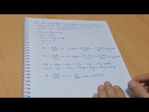 Concentrație procentuală de masă cu două soluții