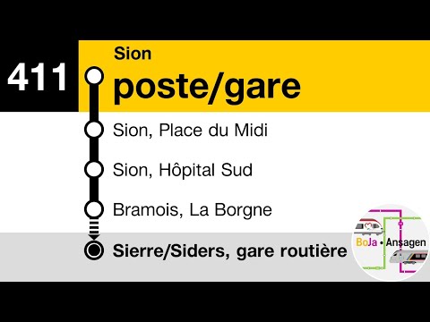 Postauto Ansagen | 411 Sion - Sierre/Siders | BoJa Ansagen