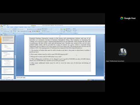 PM (MAY 2026 DIET) INTRODUCTION TO PERFORMANCE MANAGEMENT/CVP ANALYSIS