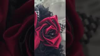 Handmade gothic maroon and black bouquet