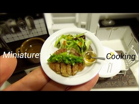 Miniature Cooking #1-ミニチュア料理-『鶏肉のネギソース-Leek source of chicken-』Edible Tiny Food Tiny Kitchen Video