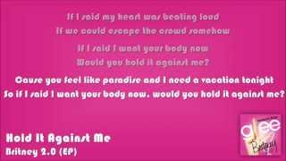Glee - Hold It Against Me (Lyrics On Screen)