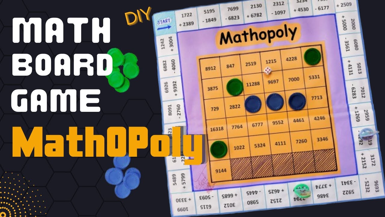 Make Your Own Math Board Game | DIY Math-O-Poly Board Game | 4 Digits Addition & Subtraction Game