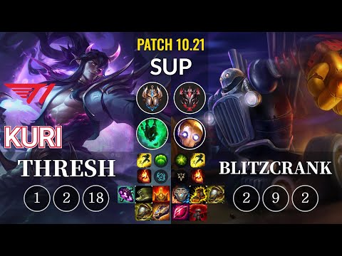 T1 Kuri Thresh vs Blitzcrank Sup - KR Patch 10.21