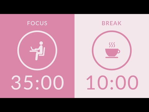 35/10 Pomodoro Timer with Pink Noise 🎧 2-Hour Study with Me for Deep Focus & ADHD ✨